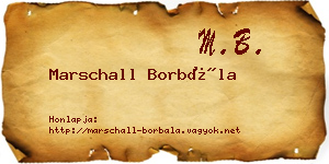Marschall Borbála névjegykártya